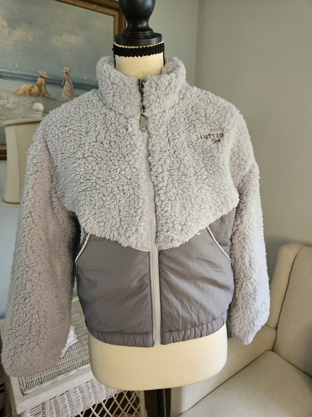 Limited Too Light Gray Sherpa Puffer Jacket